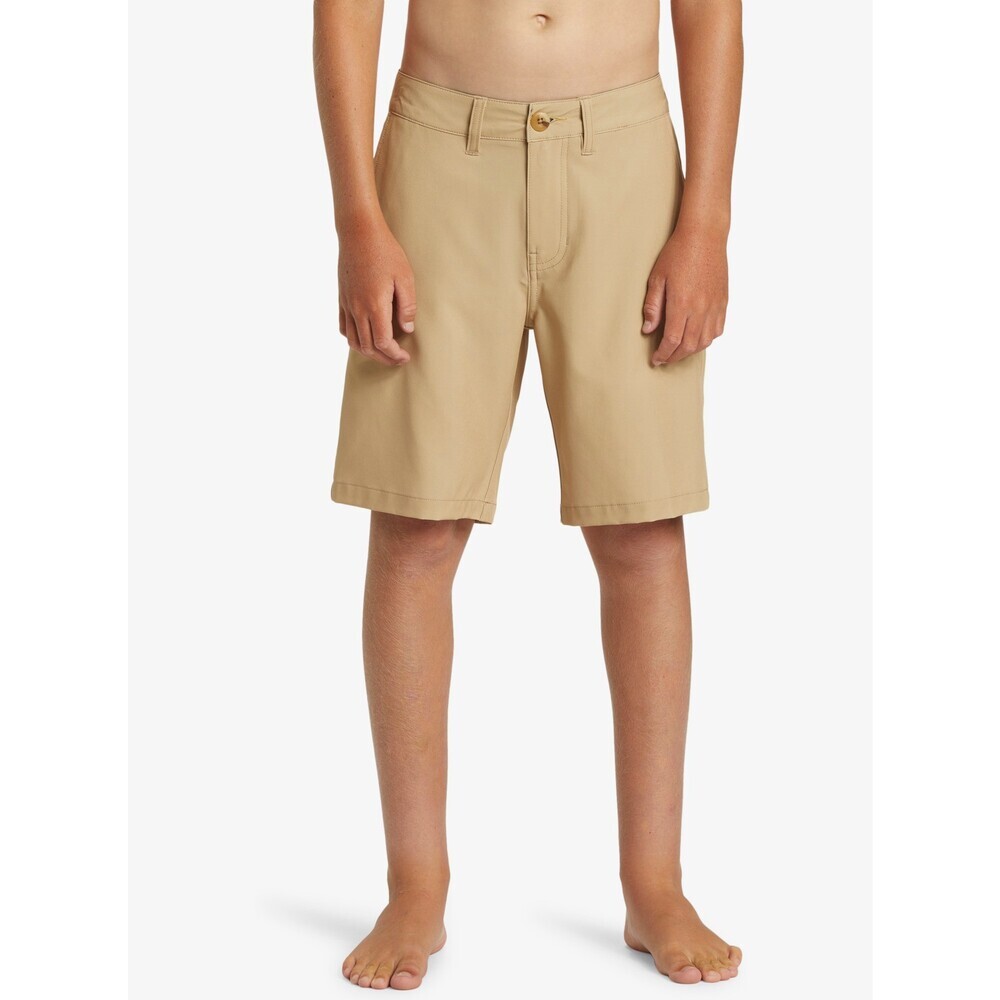 Quiksilver Union Amphibian Boardshorts Kids 27 Khaki Zip Fly Swimwear RED1266